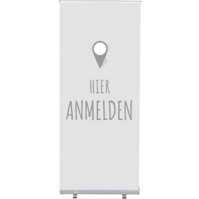 Jansen Display Set Roll-baneru Budget s vytištěným motivem, Přihlášení, šedý, německy, 870 x 2080 mm – Hledejceny.cz