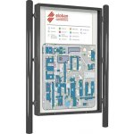 Tabulová informační vitrína Carrefour jednostranná, V 1760 x Š 1210 mm, barva šedá Procity