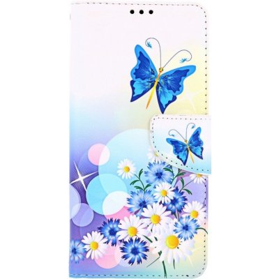 Pouzdro TopQ Xiaomi Poco M3 knížkové Bílé s motýlkem