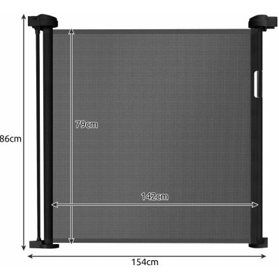 Ruhhy 22941 Svinovací bezpečnostní zábrana 154 x 86 cm černá – Zboží Dáma