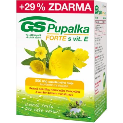 GS Pupalka Forte s vitaminem E 70+20 kapslí – Hledejceny.cz