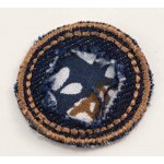 Nažehlovací záplata - jeansové květinky - průměr 3 cm - tmavá modrá – Zboží Dáma