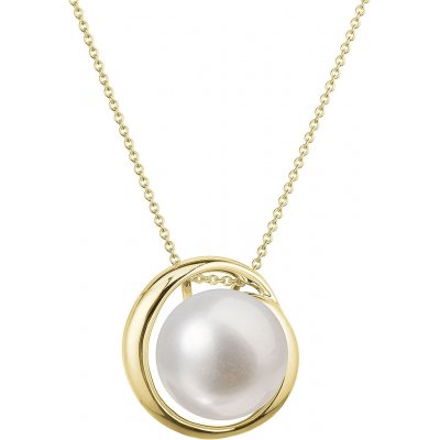Evolution Group Zlatý náhrdelník s bílou říční perlou 92P00035