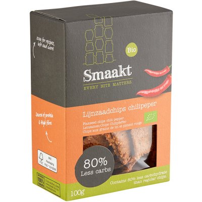 Smaakt Chipsy low carb chilli&lněné semínko bio 100 g – Zboží Mobilmania