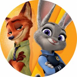 Jedlý tisk ZOOTROPOLIS ● materiál: JEDLÝ PAPÍR Ⓜ️, ● velikost: průměr 29 cm ☝