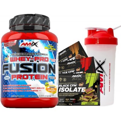 AKCE Amix Whey-Pro FUSION 1000 g + ZDARMA Šejkr 600 ml + 3x vzorek – Zboží Dáma
