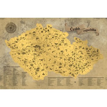 Giftio Stírací Mapa Česka Deluxe - Zlatá
