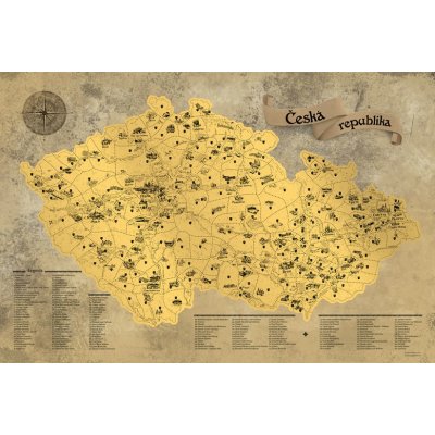 Giftio Stírací Mapa Česka Deluxe - Zlatá – Zboží Mobilmania