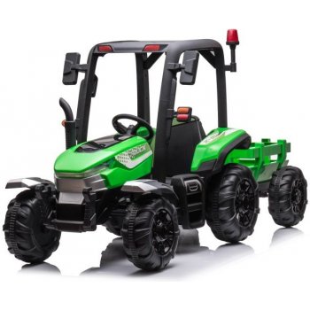 mamido Dětský elektrický traktor s přívěsem BLT zelená