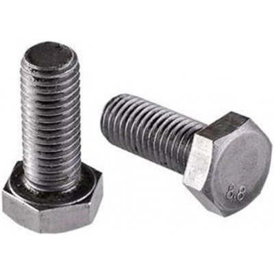 Šroub metrický M10 x 16 mm, šestihranná hlava, celý závit, DIN 933, ocel tř. 8.8, zinek bílý, (100ks) – Zboží Mobilmania