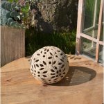 Keramická koule na svíčku s motýlkem 12 cm Motiv: Šamotová – Hledejceny.cz