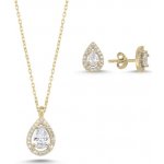 Olivie stříbrná sada šperků KAPKA GOLD 7353 – Zboží Mobilmania