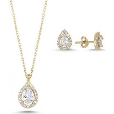 Olivie stříbrná sada šperků KAPKA GOLD 7353 – Zboží Mobilmania