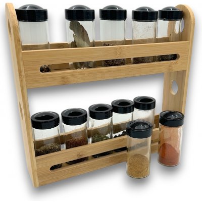 JJA Sada kořenek BLACK 80 ml s bambusovým stojanem na kořenky ZENI 12 ks – Zboží Dáma