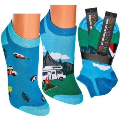 Socks 4 Fun ponožky pro dospělé kotníkové vzor 6208 Camping 2 páry – Zboží Mobilmania