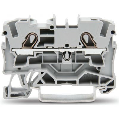 WAGO Svorka 2004-1201, 2vodičová průchozí, boční a středový popis, na DIN lištu 35 × 15 a 35 × 7,5, push-in CAGE CLAMP®, 4 mm², šedá 2004-1201 – Zboží Mobilmania