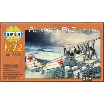 Směr SMĚR Model letadlo dvouplošník Polikarpov Po-2 Lyže stavebnice letadla 1:72