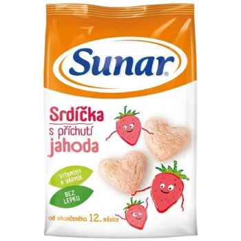 Sunar Snack jahodová srdíčka 50 g