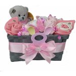 BabyDort plenkový dort růžový dárkový koš box pro miminko – Zboží Mobilmania