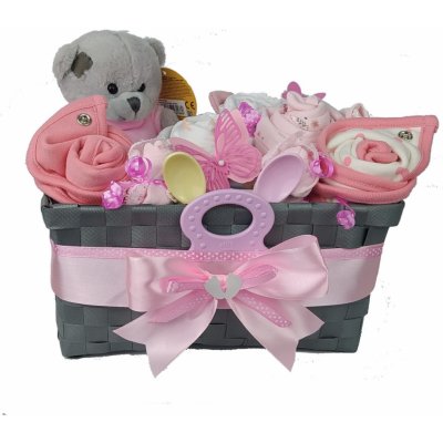 BabyDort plenkový dort růžový dárkový koš box pro miminko – Hledejceny.cz