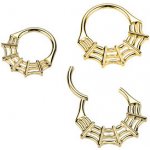 Šperky4U Zlacený segment kruh pavučina helix cartilage tragus piercing TITAN TIT1434-1210 – Zboží Dáma