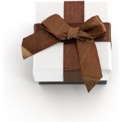 Beneto Bílá dárková krabička s hnědou stužkou KP9-5