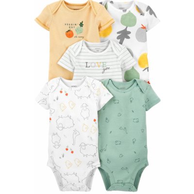 CARTER'S Body krátký rukáv Veggies neutrál LBB 5ks – Sleviste.cz