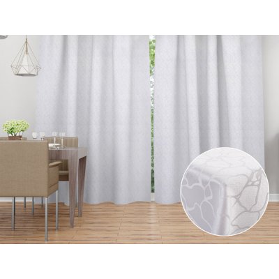 Biante Dekorační závěs Monako PM-123 Mramor bílý - šířka 140 cm 140x150 cm – Hledejceny.cz