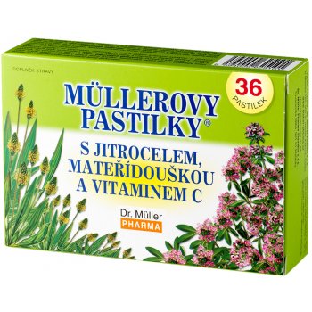 Dr. Müller Müllerovy pastilky s jitrocelem mateřídouškou a vitaminem C 36 ks