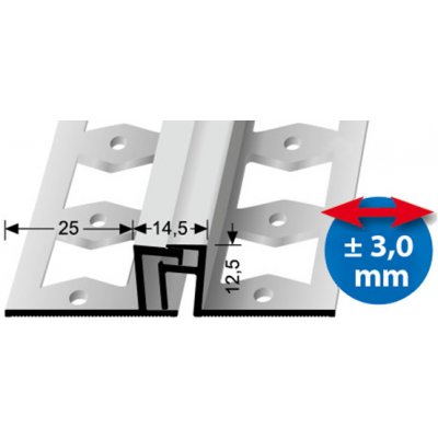 Küberit Dilatační lišta 323G 12,5 mm 2,7 m – Zboží Mobilmania