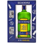 Becherovka 38% 0,7 l (dárkové balení 2 sklenice) – Zboží Mobilmania