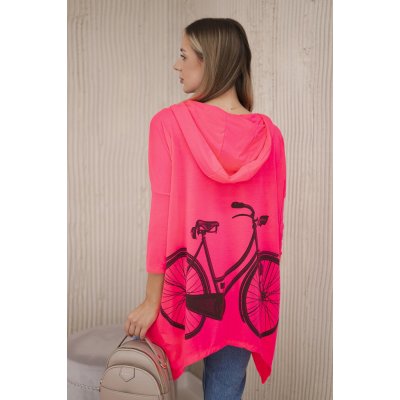 Kesi mikina Bike s potiskem Růžová tmavě – Zboží Dáma