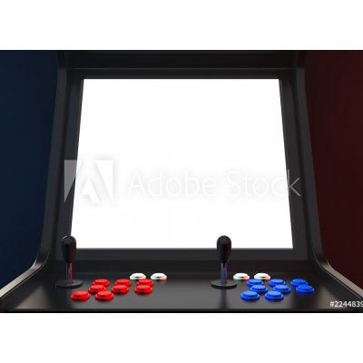 WEBLUX 224483982 Fototapeta plátno Gaming Arcade Machine with Blank Screen for Your Design. 3d Rendering Herní arkádový stroj s prázdnou obrazovkou pro váš návrh. 3D vy rozměry 160 x 116 cm – Zbozi.Blesk.cz