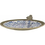 Esschert Design Ptačí koupel krmítko modrobílá keramika AGED CERAMIC 34 cm – Zboží Dáma