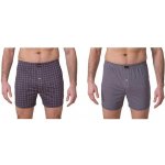 Cotton Boxer pánské bavlněné boxerky se vzorem 2 ks šedá tmavě modrá – Hledejceny.cz