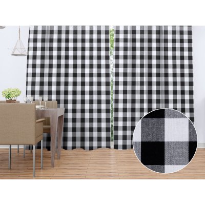 Biante Bavlněný závěs Olivia OL-004 Černo-bílá kostka velká 140x250 cm – Hledejceny.cz