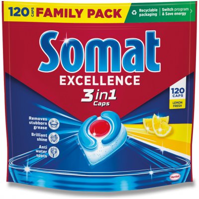 Somat Excellence 3v1 tablety do myčky Lemon 120 ks – Hledejceny.cz