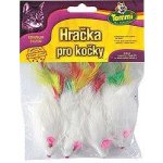 Tommi Myš s peříčkem pro kočky malá, 5 cm, 4 ks – HobbyKompas.cz