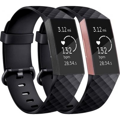 BStrap Silicone Diamond pro Fitbit Charge 3 / 4 black, velikost S STR00001 – Sleviste.cz