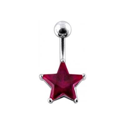 Šperky4U stříbrný piercing do pupíku hvězda BP01019-F – Zboží Dáma