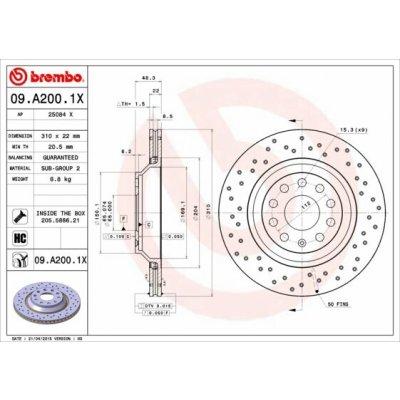 Brzdový kotouč BREMBO 09.A200.1X – Hledejceny.cz