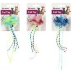 Flamingo hračka pro kočku tvrdý váleček 4,5 cm s třásněmi 26 cm – Hledejceny.cz