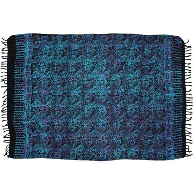 Sarong BOB Batik Paisley černo modro fialová – Zboží Mobilmania