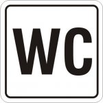 RAFO Samolepka WC, 8x8 cm Varianta: nápis – Zboží Mobilmania