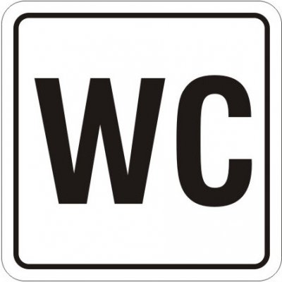 RAFO Samolepka WC, 8x8 cm Varianta: nápis – Zboží Mobilmania