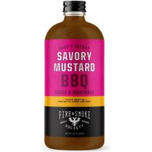Fire & Smoke BBQ grilovací omáčka Savory Mustard Sauce & Marinade 473 ml