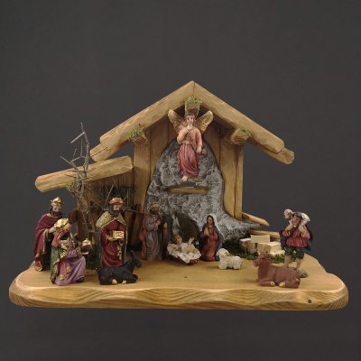 AMADEA Dřevěný betlém BEZ FIGUREK 38 cm český výrobek – Zboží Dáma