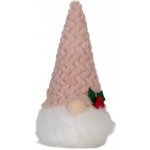 Vánoční svítící dekorace skřítek Gnome LED v růžové čepici - 10*10*25 cm/ 3AA - Clayre & Eef – Hledejceny.cz