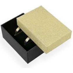 Šperky4U Dárková krabička na snubní prsteny zlatá/černá KR0069-GD