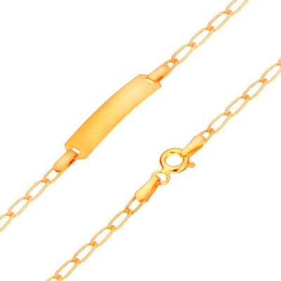 Šperky eshop zlatý s destičkou lesklá plochá oválná očka GG169.02 – Zboží Mobilmania